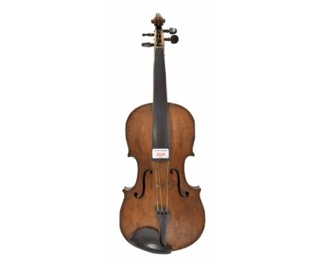 French violin of the Caussin School circa 1890, 14 1/4", 36.20cm, bow