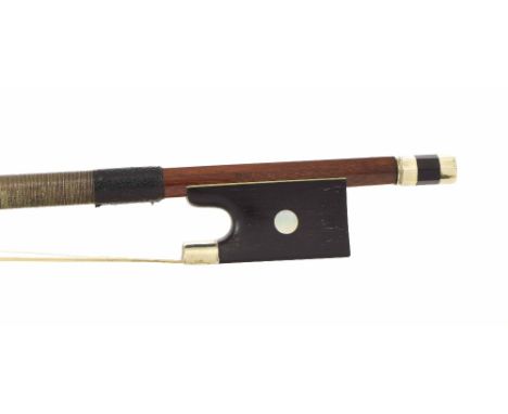 French nickel mounted violin bow stamped Bausch, 55gm