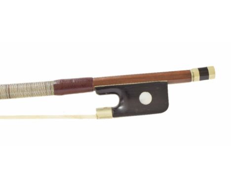 Old nickel mounted violoncello bow, unstamped, 70gm