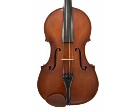 Good English viola by and labelled Made by Laurence Cocker, Derby 1955 - Tertis Model - no. 22, the one piece back of medium 