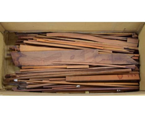 Box of scrap bow wood; also a box of short cut pieces of pernambuco (suitable for repairs)