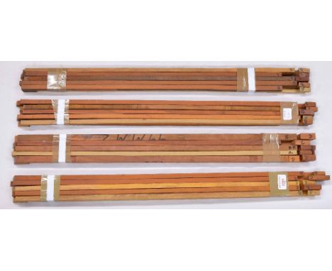 Forty rough sawn or otherwise unworked pernambuco violin bow sticks of various grades (40)