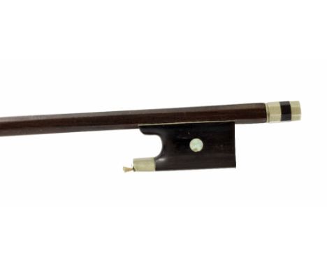 Nickel mounted violin bow, unstamped, 60gm (without hair and lapping)