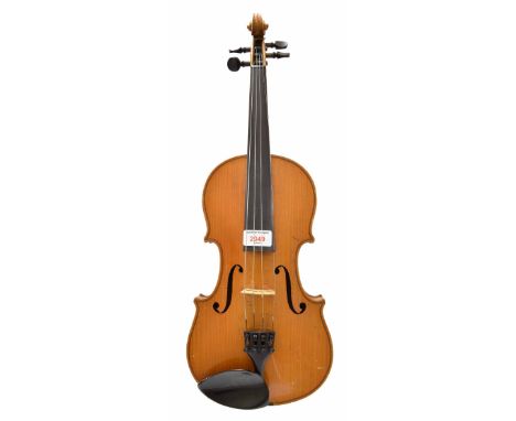 Early 20th century German violin, 14 3/16", 36cm, bow, case
