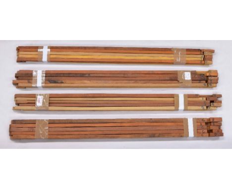 Forty rough sawn or otherwise unworked pernambuco violin bow sticks of various grades (40)