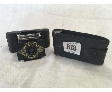HOUGHTON ENGLISH MIDGET 33 FOLDING CAMERA IN GREAT CONDITION 1930'S ART DECO STYLE