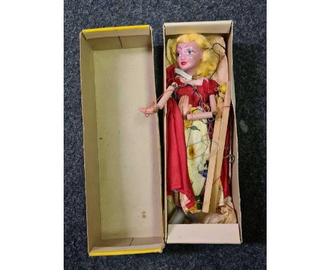 BOXED PELHAM PUPPET OF A YOUNG GIRL (DRESS MARKED)