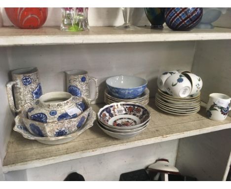 SHELF OF DECORATIVE CHINAWARE