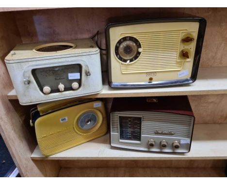 VINTAGE BUSH RADIO, VINTAGE HMV RADIO, VINTAGE EKCO RADIO &amp; EVER READY SKY QUEEN MAINS RADIO - ALL A/F