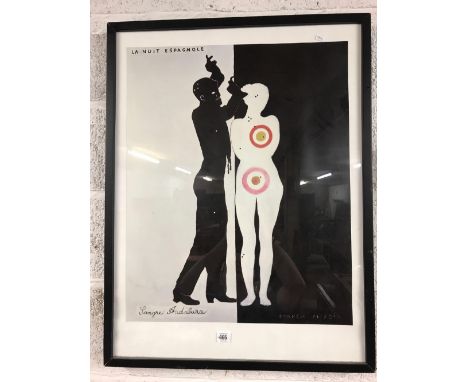 F/G PRINT OF A MONOCHROME SPANISH DANCERS