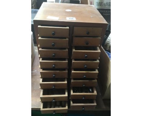 SMALL WOODEN TOOL CHEST NU EMIR OF ASHFORD KENT WITH CONTENTS