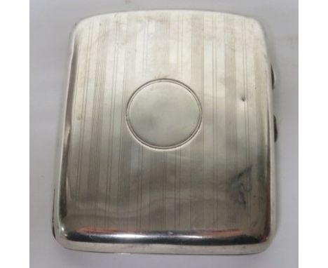 Silver cigarette case, hallmarked for Birmingham, 1912, weight 2.6ozt