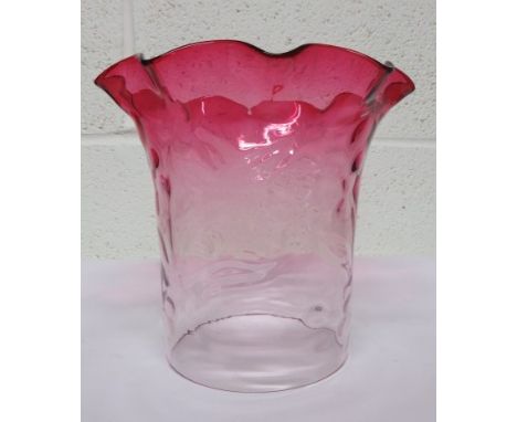 Victorian cranberry glass shade for an oil lamp 