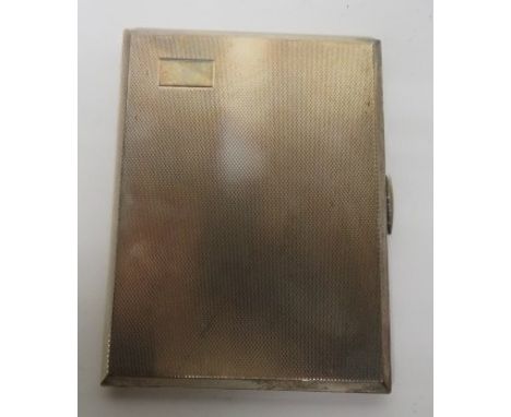 Silver cigarette case with engine turned design, hallmarked for Birmingham, 1946, weight 5ozt