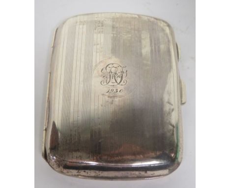 Silver cigarette case, hallmarked for Birmingham, 1926, gross weight 2.4ozt 