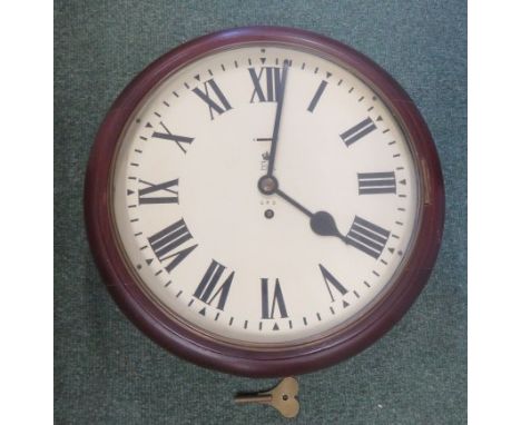 GPO mahogany cased carriage clock, with Roman Numeral dial, 38cm high