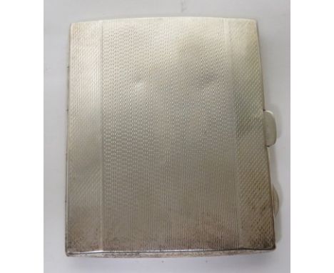 Silver cigarette case with engine turned design, hallmarked for Birmingham, 1932, weight 2.2ozt