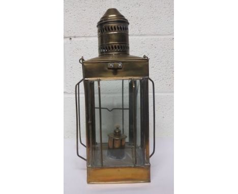 Late 19th/early 20th century brass coach lamp
