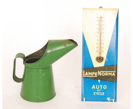 A French advertising thermometer sign for Lampe Norma auto et cycle, a 1939 cyclist touring club handbook, a 1930s 'Roads Rec