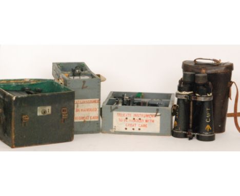  An Astro compass MK II and a Type 06A, both boxed, a pair of leather cased Barr and Stroud binoculars No 1900A, serial numbe