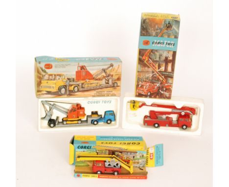 A Corgi gift set No 27 Machine Carrier with Bedford Tractor unit with Priestman 'Cub' shovel, a N1127 Simon Snorkle fire engi