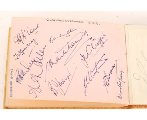 An autograph album of 1950s and 1960s cricket signatures to include Worcester, Pakistan and some football teams (qty)