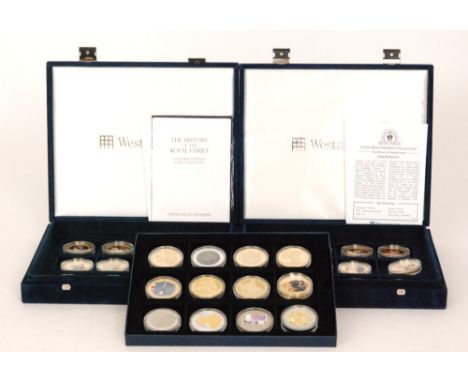 Elizabeth II - A cased proof set of twelve coins 'Lifetime of Service', another set The History of the Royal Family and a Roy