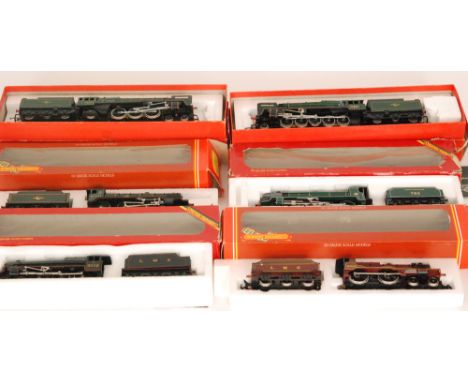 A Hornby 4-6-0 locomotive and tender Liverpool, No 61664, a class 5P5F LMS locomotive and tender, a 4-6-0 SR class N15 loco a