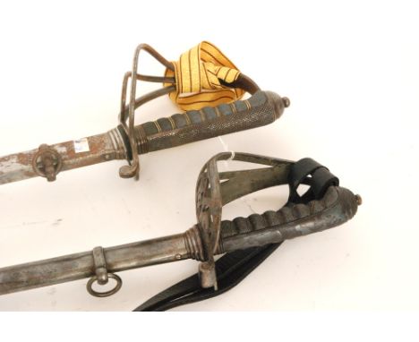 A George V artillery officer's sabre and scabbard by Carter Hanoves London, with pieced basket and ray skin grip, blade 83cm 
