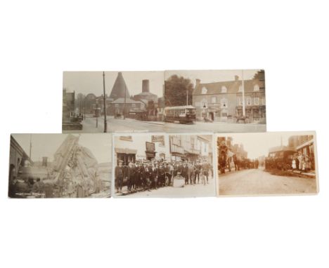 An Edwardian collection Stourbridge and Oldswinford postcards contained in a vinyl album, to include many real photographic c