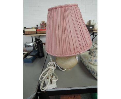 A modern table lamp and shade