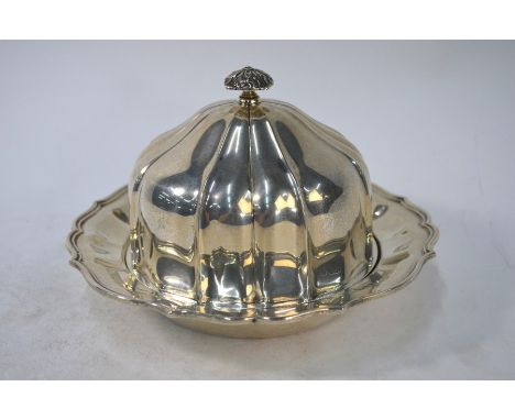 An Edwardian silver muffin dish and cover of roseate form with floral finial, William Hutton &amp; Son Ltd., Sheffield 1903, 