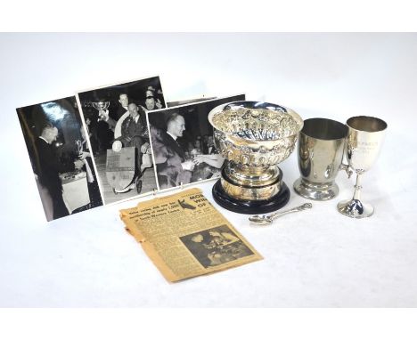 Motoring Interest: British Automobile Racing Club (SW): a late Victorian silver rose-bowl with floral embossing and writhen h