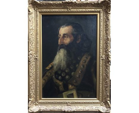 19th century continental school - Portrait of a bearded gentleman, oil on canvas, 60 x 39 cmSurface crackelure all over, but 