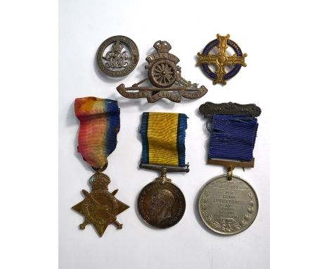 Medals - 1914-15 Star to 15376 Pte. W.G. Bartlett Hamp. R.; 30187 Pte. H.C. Hart, R.A.M.C. to/w R.A. cap badge, Services Rend