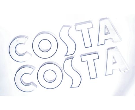 Costa Coffee - Two full sets of original contemporary advertising point of sale exterior shop display acrylic letters for the