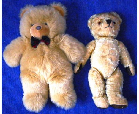 Teddy. Possibly Chiltern. Label missing. 46cm high. Another more modern teddy.