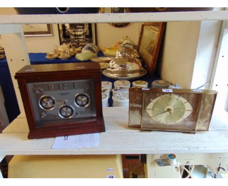 A 1960's battery mantle clock and a desktop clock