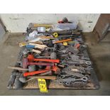 Pallet of Hammers, Files Forging Tools, Turn Buckles, Brushes, Tape Measures