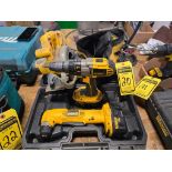 DeWalt 18V 3-Speed Drill, Angle Drill, & Circular Saw Set, w/ Charger & (4) Batteries