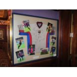 F.C. Barcelona signed jersey and individual photo, 48in w x 41in hgt