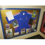 French National Team 1998 World Cup champion signed jersey with individual signed photo, 53in w x