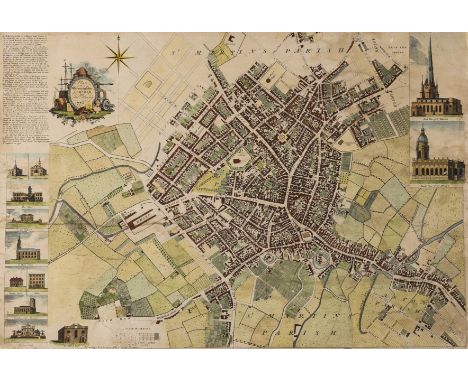 Birmingham.- Hanson (Thomas) Plan of Birmingham Survey'd, detailed plan with vignette views to borders, lithograph with full 