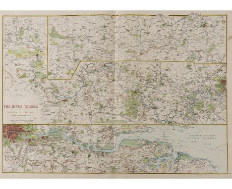 London.- Dower (John) The River Thames from its Source to the Sea, map of the Thames valley comprising three strip maps, lith