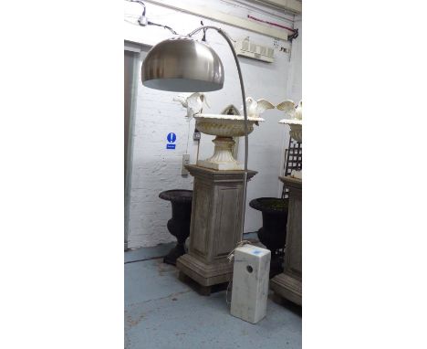 ARCO STYLE LAMP, in metal on a marble base, 215cm H.