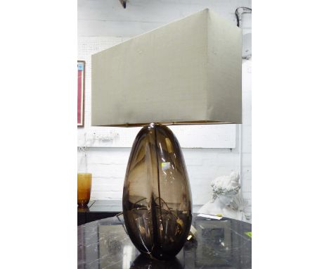 PORTA ROMANA LAMP, ovid smoking glass with shade, 62cm H.