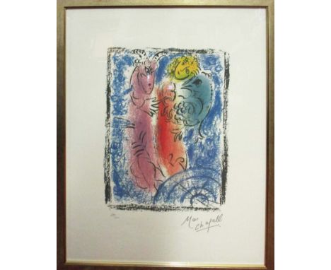 MARC CHAGALL, 'The Trap', 1962, Colour lithograph, signed in the plate, numbered 643/1200 in pencil, 66cm x 50.5cm framed and