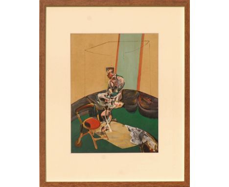 FRANCIS BACON 'Portrait of George Dyer', lithograph in colours, 1966, printed by Maeght, 38cm x 27cm, framed.