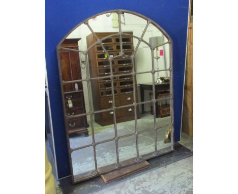 MIRROR, Architectural style metal framed of large proportions, 137cm W x 180cm H.