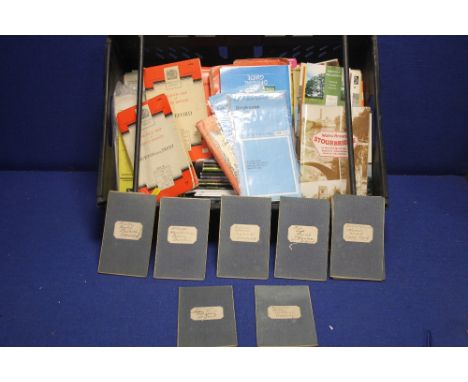 A TRAY OF ORDNANCE SURVEY (OS) MAPS AND GUIDE BOOKS, some relating to the Midlands